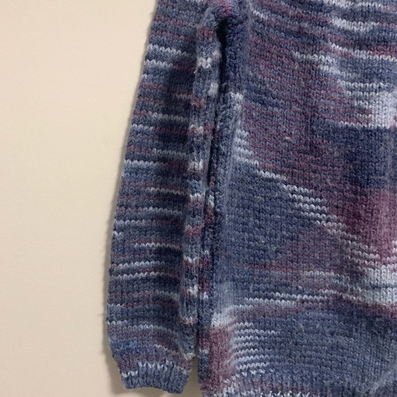 VINTAGE 80s Dad Grandpa Hand Knit Sweater Womens Medium - Picture 12 of 12